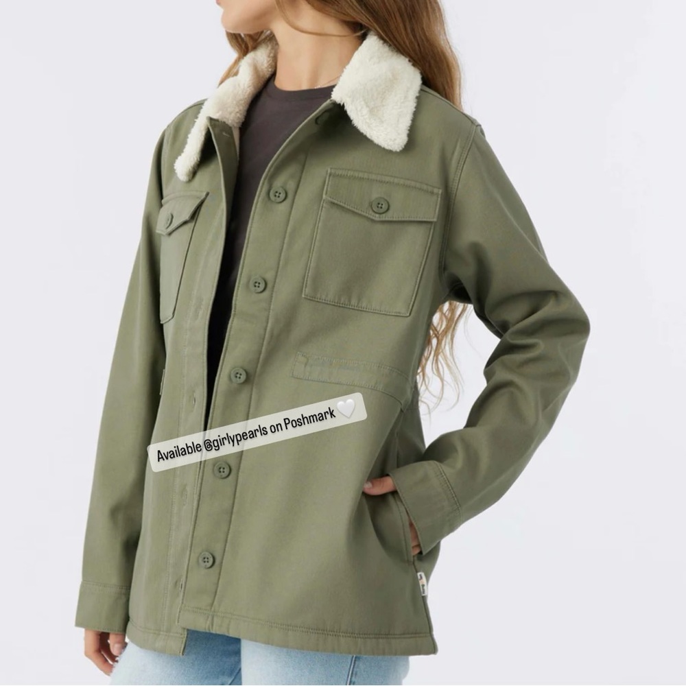 Cotton Twill Utility Jacket Green NEW